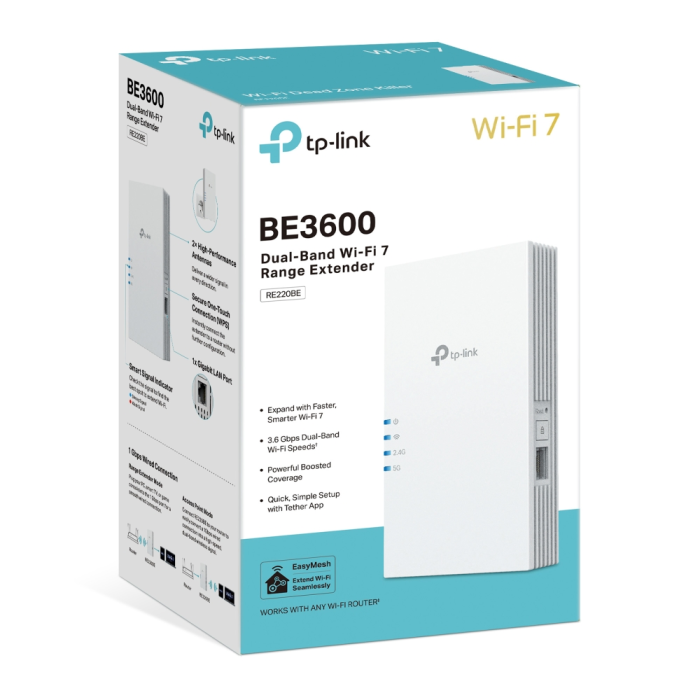 TP-LINK RE220BE BE3600 Wi-Fi 7 Range Extender
