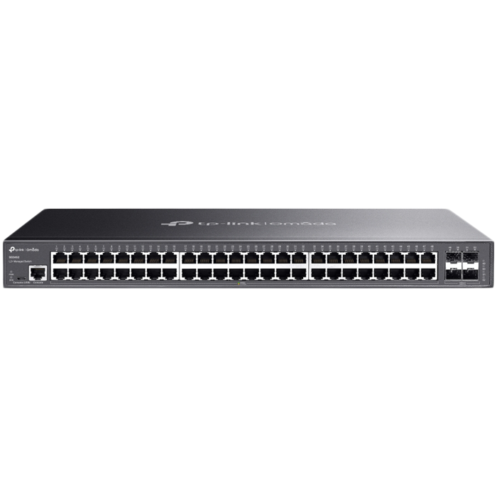 TP-Link SG3452 Omada 48-Port Gigabit L2+ Managed Switch with 4 SFP Slots, 48× Gigabit RJ45 ports and 4× Gigabit SFP slots, Static Routing, VLAN, ACL, QoS, IGMP Snooping, ERPS, Zero-TouchProvisioning, 