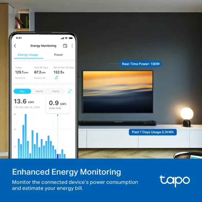 TP-Link Tapo P110M Smart Wi-Fi, Monitror/Matter