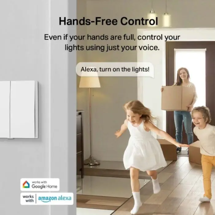 TP-LINK Tapo S220 Smart Light Switch, 2-Gang 1-Way