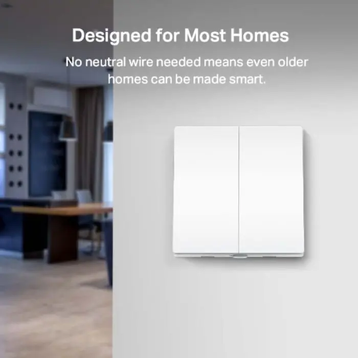 TP-LINK Tapo S220 Smart Light Switch, 2-Gang 1-Way