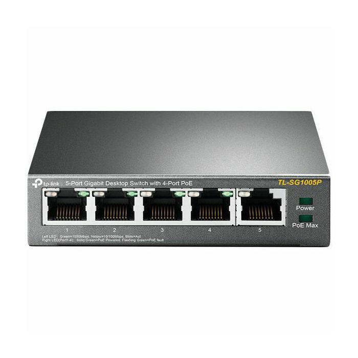 TP-LINK TL-SG1005P 5-Port Gigabit Desktop Switch with 4-Port PoE
