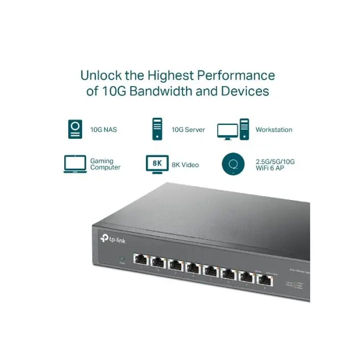 TP-LINK TL-SX1008 8-Port 10G Desktop/Rackmount network switch