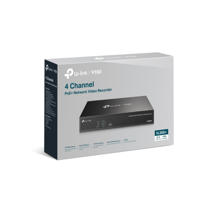 TP-LINK VIGI 4-channel PoE+ network video recorder 24/7