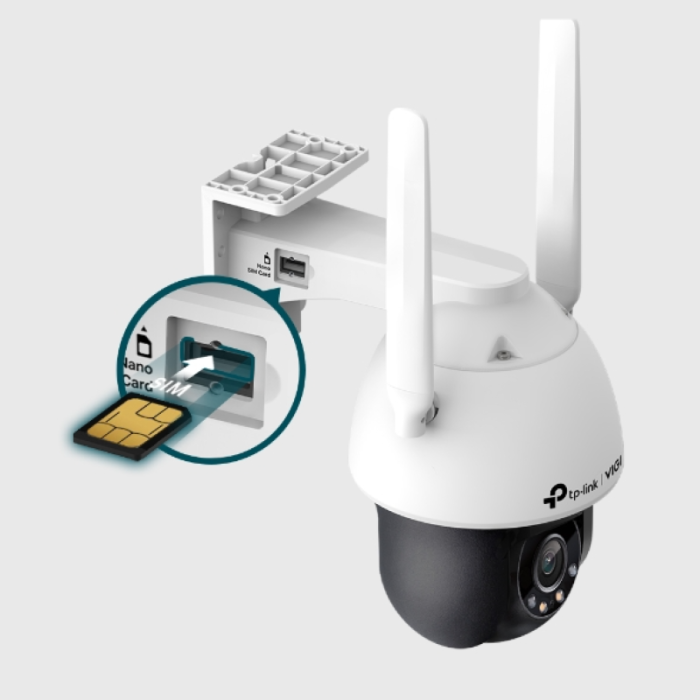 TP-LINK VIGI 4MP Outdoor Full-Color 4G/LTE Pan Tilt Network Camera (up to 2560X1440 H.265+ 30fps)