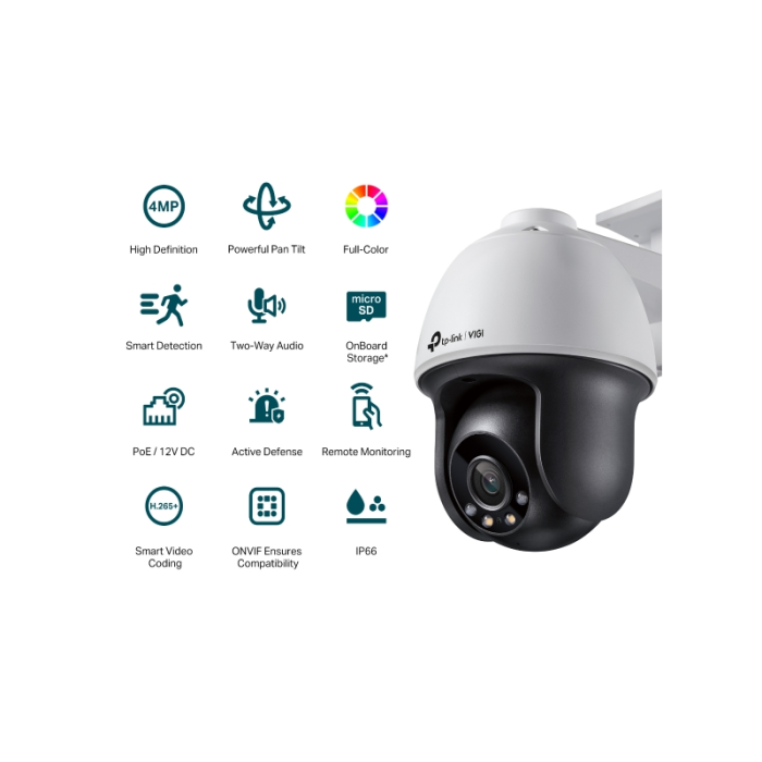 TP-LINK VIGI 4MP outdoor Full-Color Pan Tilt network camera (up to 2560X1440 H.265+ 30fps)