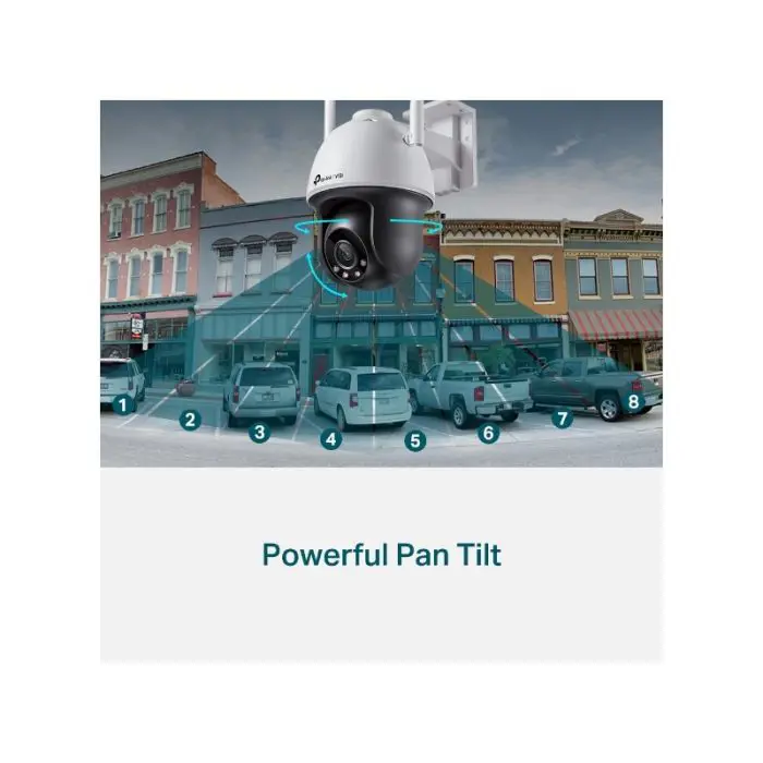 TP-LINK VIGI 4MP Outdoor Full-Color Wi-Fi Pan Tilt Network Camera (up to 2560X1440 H.265+ 30fps)