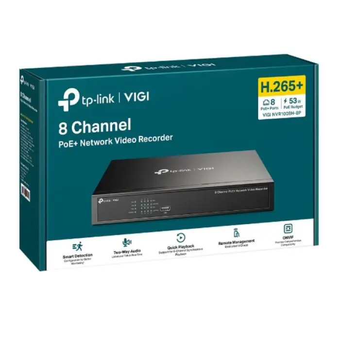 TP-LINK VIGI 8-channel network video recorder PoE+
