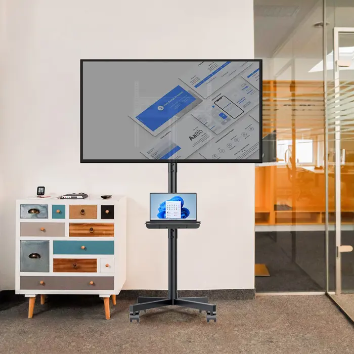 TV trolley stand Maclean, professional, 32-55", on wheels, max. VESA 400x400, max. 25kg, MC-949