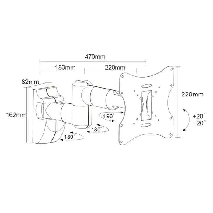 TV Wall Mount Bracket LCD LED Plasma 23-42'' up to 30kg max vesa 200x200 Silver