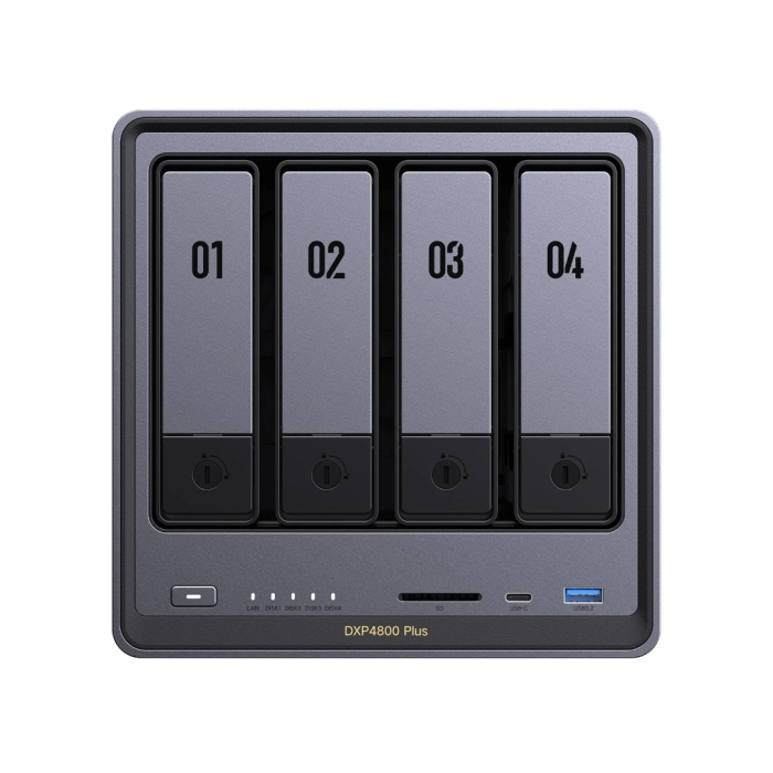 Udync DXP4800 Plus for 4+2 disks, Intel 8505, 8GB DDR5, 1x2.5GBE and 1x 10GB