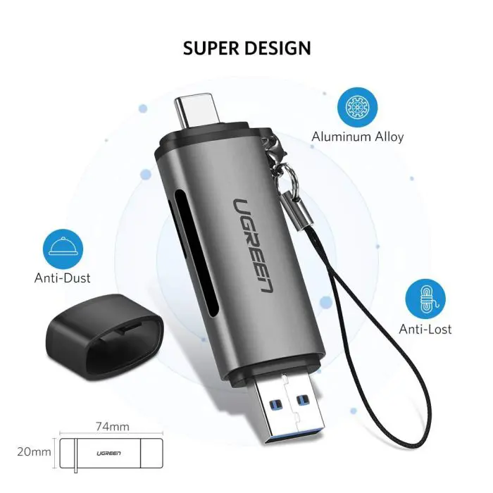 Ugreen 2in1 USB 3.0 / USB-C card reader - box
