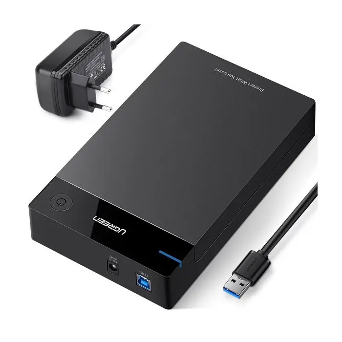 Ugreen 3.5'' USB 3.0 to SATA HDD enclosure for disk - box.