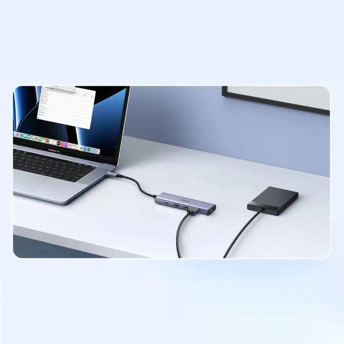 UGREEN 5u1, USB-C, 3x USB-A, USB-C Power Delivery, HDMI 4K 30 fps, sivi
