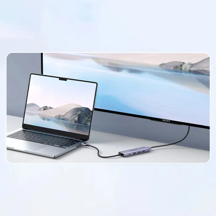 UGREEN 5u1, USB-C, 3x USB-A, USB-C Power Delivery, HDMI 4K 30 fps, sivi