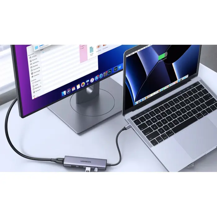UGREEN 5u1, USB-C, 3x USB-A, USB-C Power Delivery, HDMI 4K 30 fps, sivi
