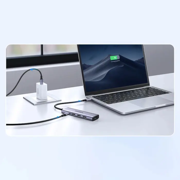 UGREEN 5u1, USB-C, 3x USB-A, USB-C Power Delivery, HDMI 4K 30 fps, sivi