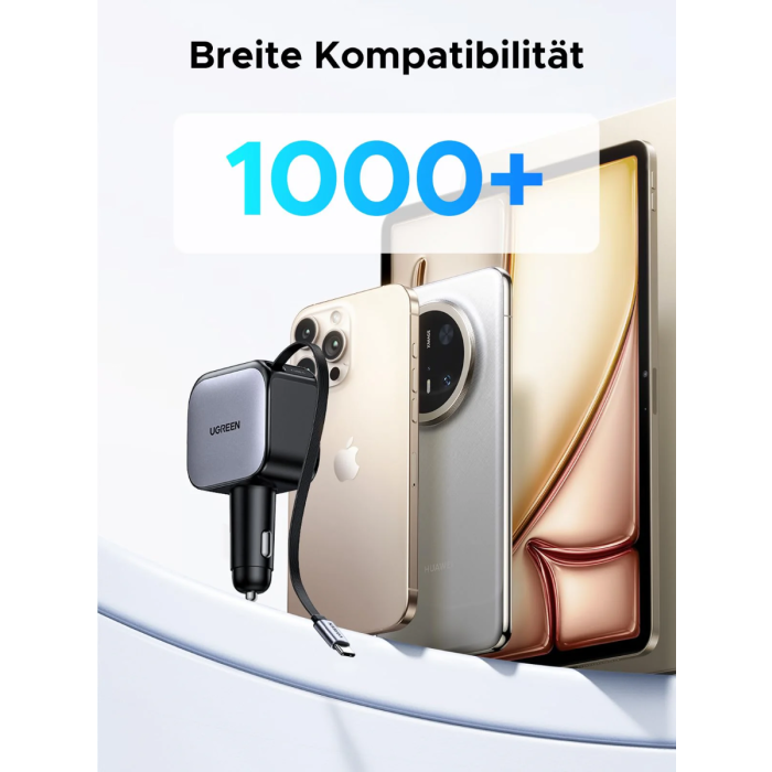 Ugreen 60W avtopolnilec z vgrajenim USB-C kablom