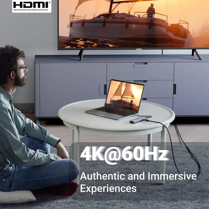 Ugreen 7in1 USB-C HUB HDMI+RJ45+card reader+USB+PD 100W
