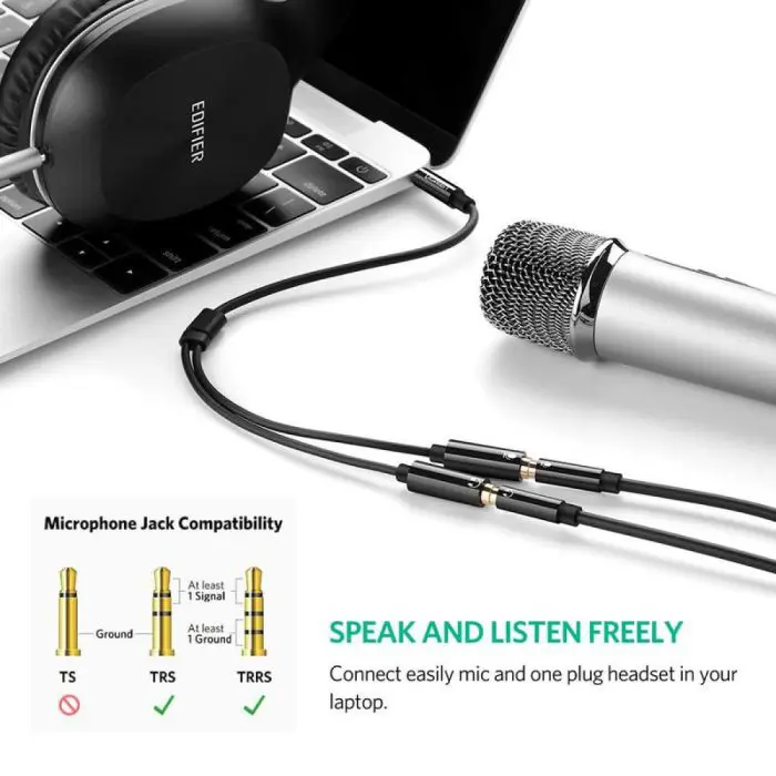 Ugreen adapter 3.5mm (M) to 2x 3.5mm (W - headphones + microphone) - polybag