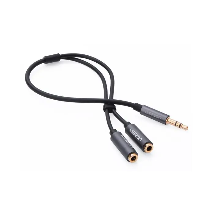 Ugreen adapter 3.5mm (M) to 2x audio (F) black - polybag
