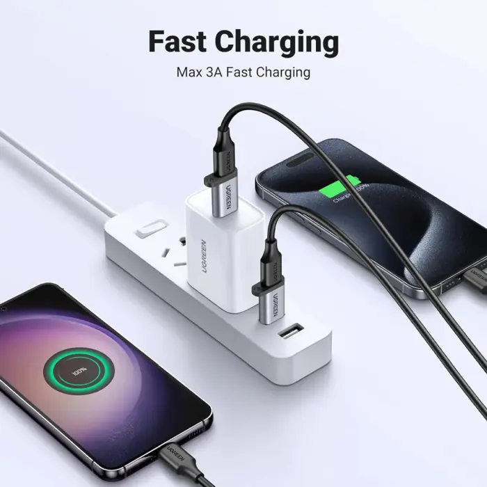 UGREEN adapter, USB 3.0 A (M) na USB-C 3.1 (Ž), sivi