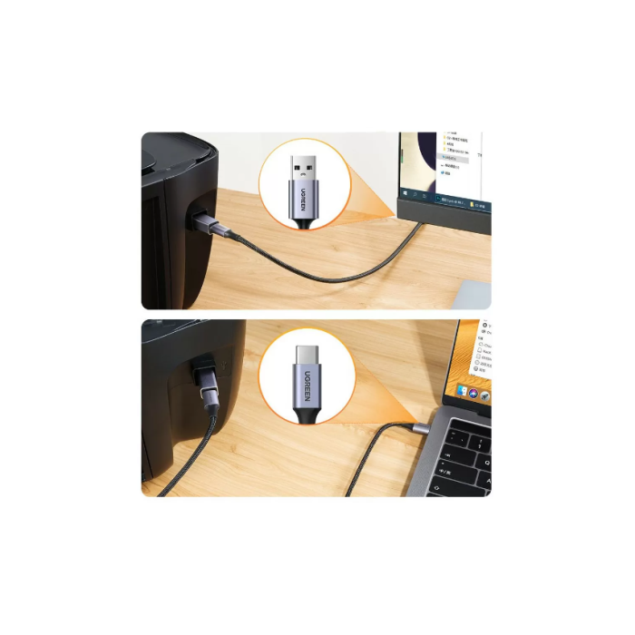 Ugreen adapter USB-C female to USB-B - silver 1pc