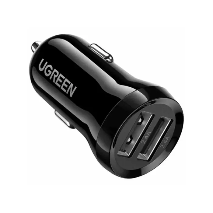 UGREEN auto punjač, 24W, Dual USB-A, crni