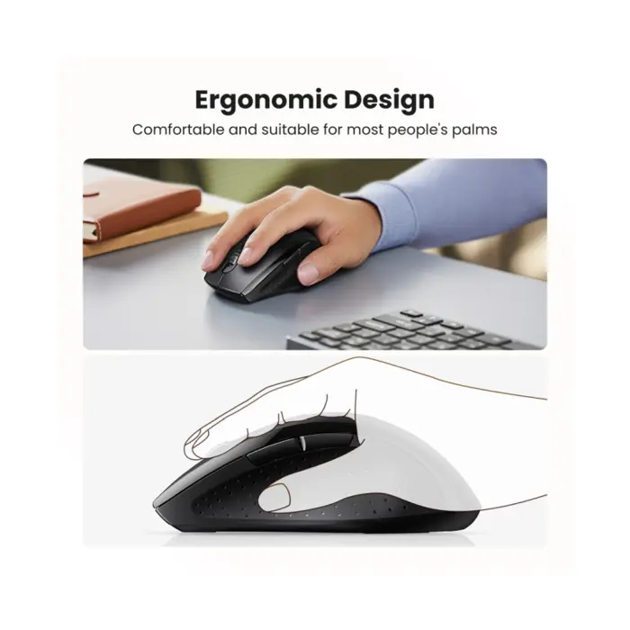 UGREEN bežični miš, 1600 DPI, USB, crni