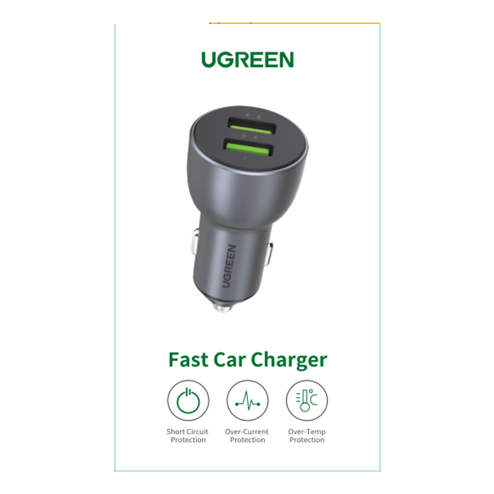 Ugreen car charger 2xUSB QC 3.0 36W 10144 - box