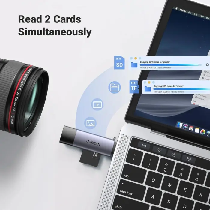 Ugreen čitač memorijskih kartica, TF/microSD/SD kartice, USB-C/USB-A