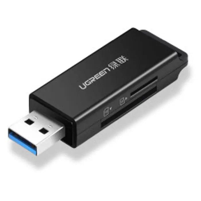 UGREEN čitač memorijskih kartica , USB 3.0, TF/mciroSD/SD kartice, crni