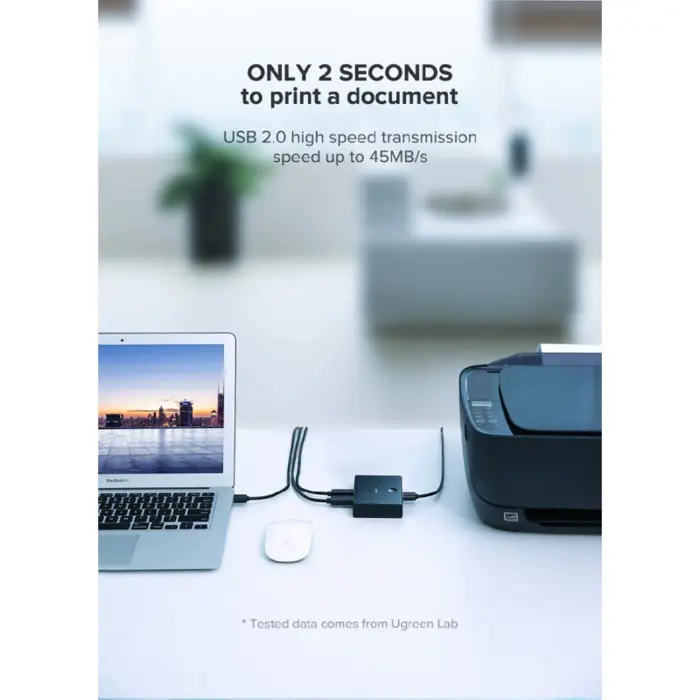 UGREEN Data Switch, USB 2.0 4x1, crni