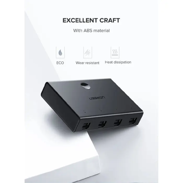 UGREEN Data Switch, USB 2.0 4x1, crni
