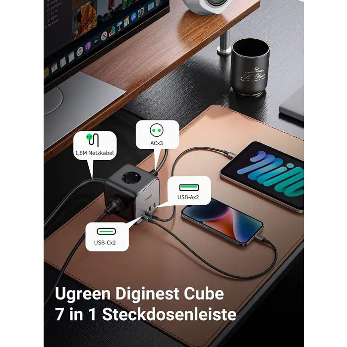 Ugreen DigiNest Cube 65W USB-C / AC 7in1 socket