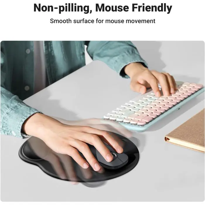 Ugreen Ergonomic Mouse Pad with Wrist Rest - Black