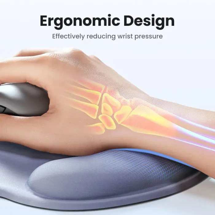 Ugreen ergonomic mouse pad with wrist rest - gray blue