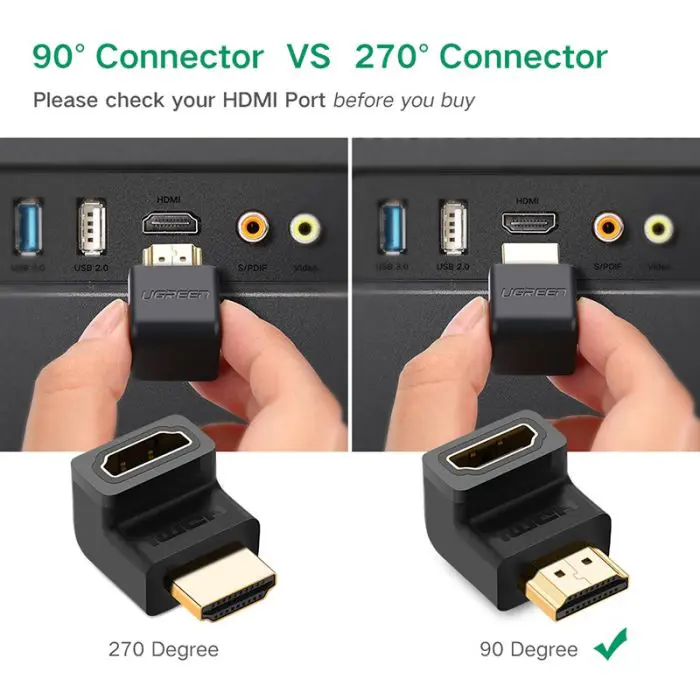 Ugreen HDMI M to Z Angle adapter - polybag