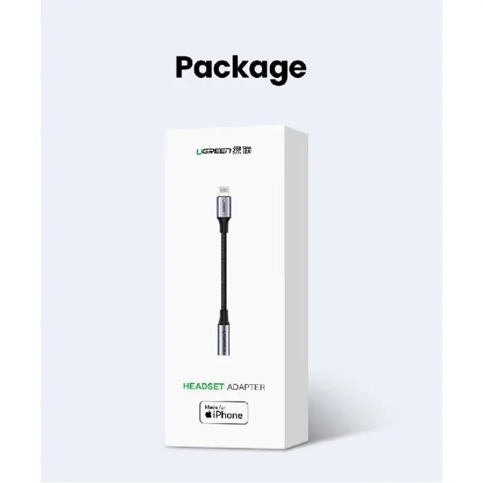 Ugreen Lightning adapter in 3.5mm audio box