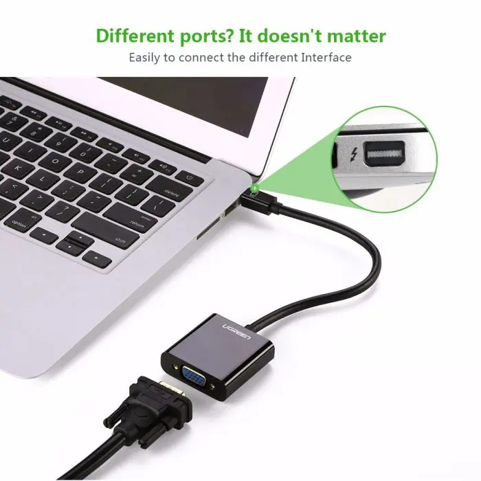 Ugreen Mini Display Port to VGA Converter black 15cm - box