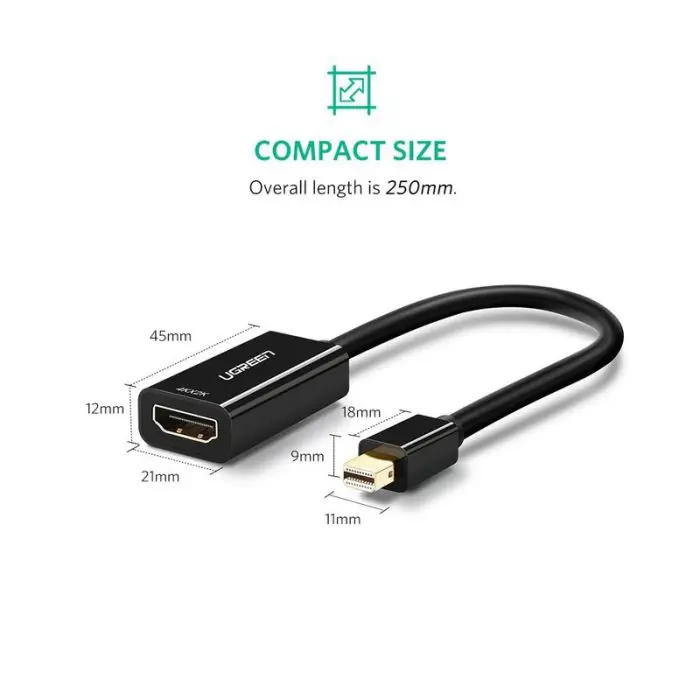 Ugreen Mini DisplayPort to HDMI (F) 4K Black - Box Adapter