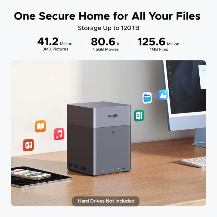 Ugreen NASync DH4300 Plus za 4 diske, ARM 8-jedrni, 8GB DDR4, 2.5Gbe mreža