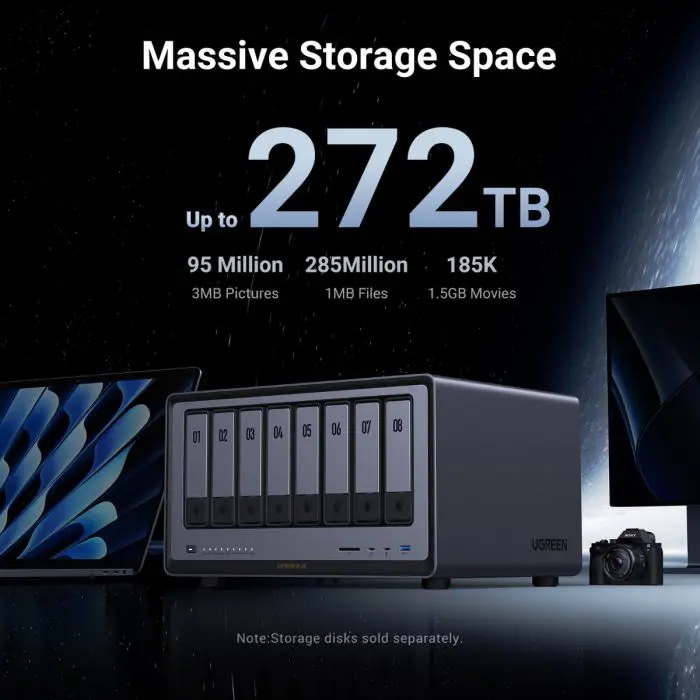 Ugreen NASync DXP8800 Plus for 8+2 drives, Intel i5-1235u, 8GB DDR5, 2x 10Gbe network
