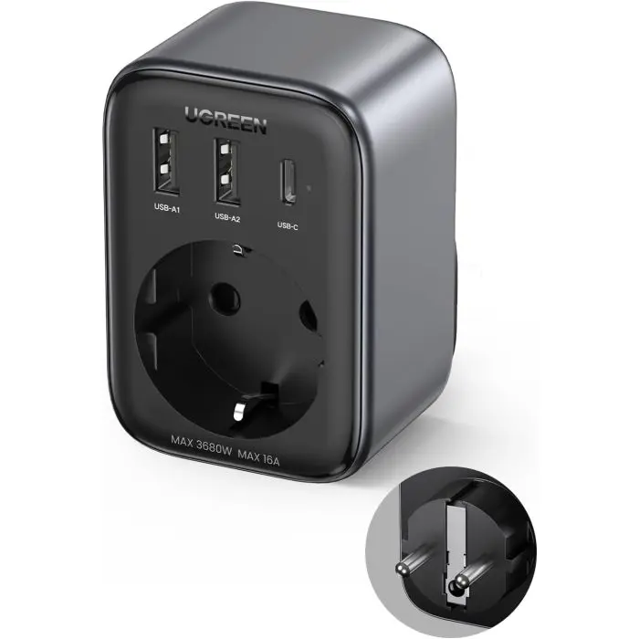 Ugreen Nexode 4in1 USB socket 30W with 2xUSB, 1xUSB-C and Quick Charge