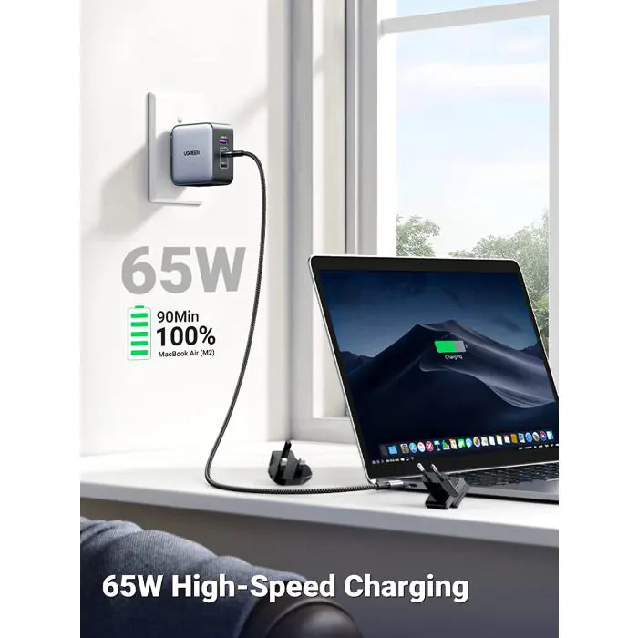 Ugreen Nexode 65W USB A + USB C Travel Charger GaN II PD 3.0