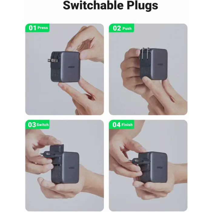 Ugreen Nexode 65W USB A + USB C Travel Charger GaN II PD 3.0