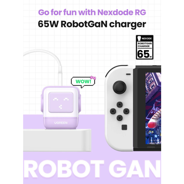 Ugreen Nexode Robot GaN 65W Charger - Purple