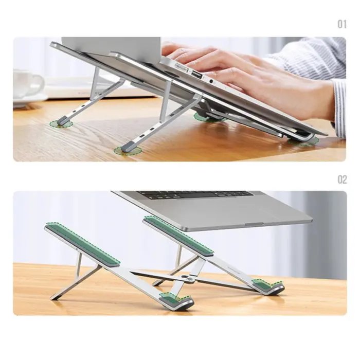 UGREEN Podloga za laptop do 17.3", do 5kg, sklopiva, podesiva po visini, siva