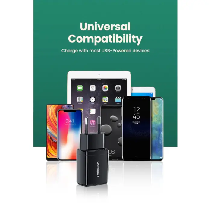 UGREEN punjač, 2,1A, USB-A, crni