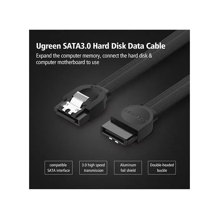 Ugreen SATA 3.0 cable with straight connection 0.5M - polybag